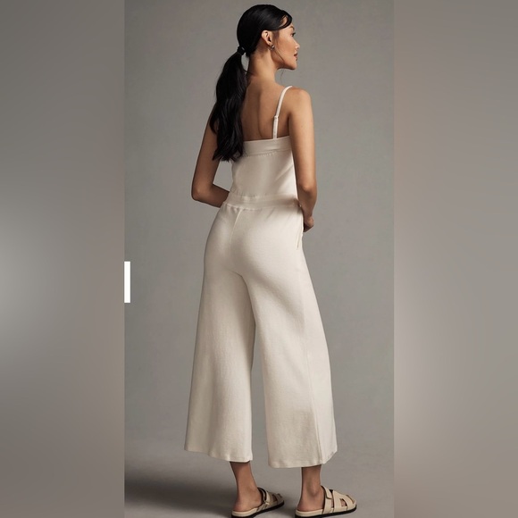 NWT Daily Practice by Anthropologie Women’s Strapless Crème Wide-Leg Jumpsuit XS - Picture 2 of 10